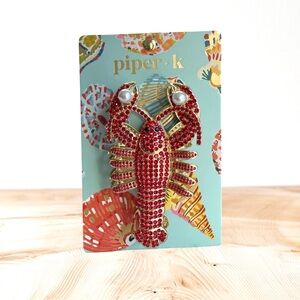 Piper K Red Rhinestones XL Lobster Hair Clip